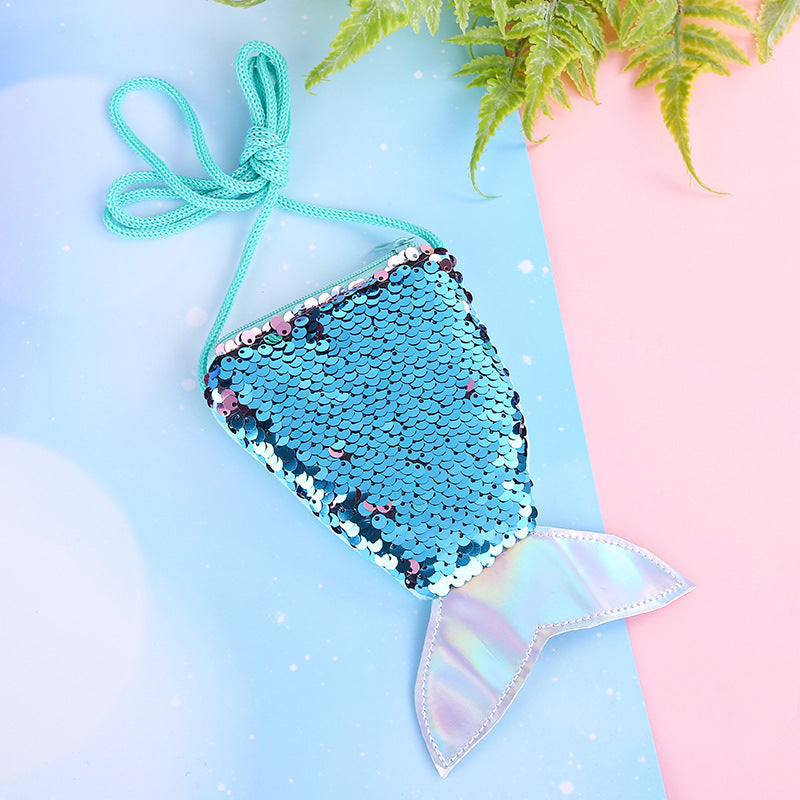 Wholesale Mermaid Tail Sequins Kids Shoulder Bag